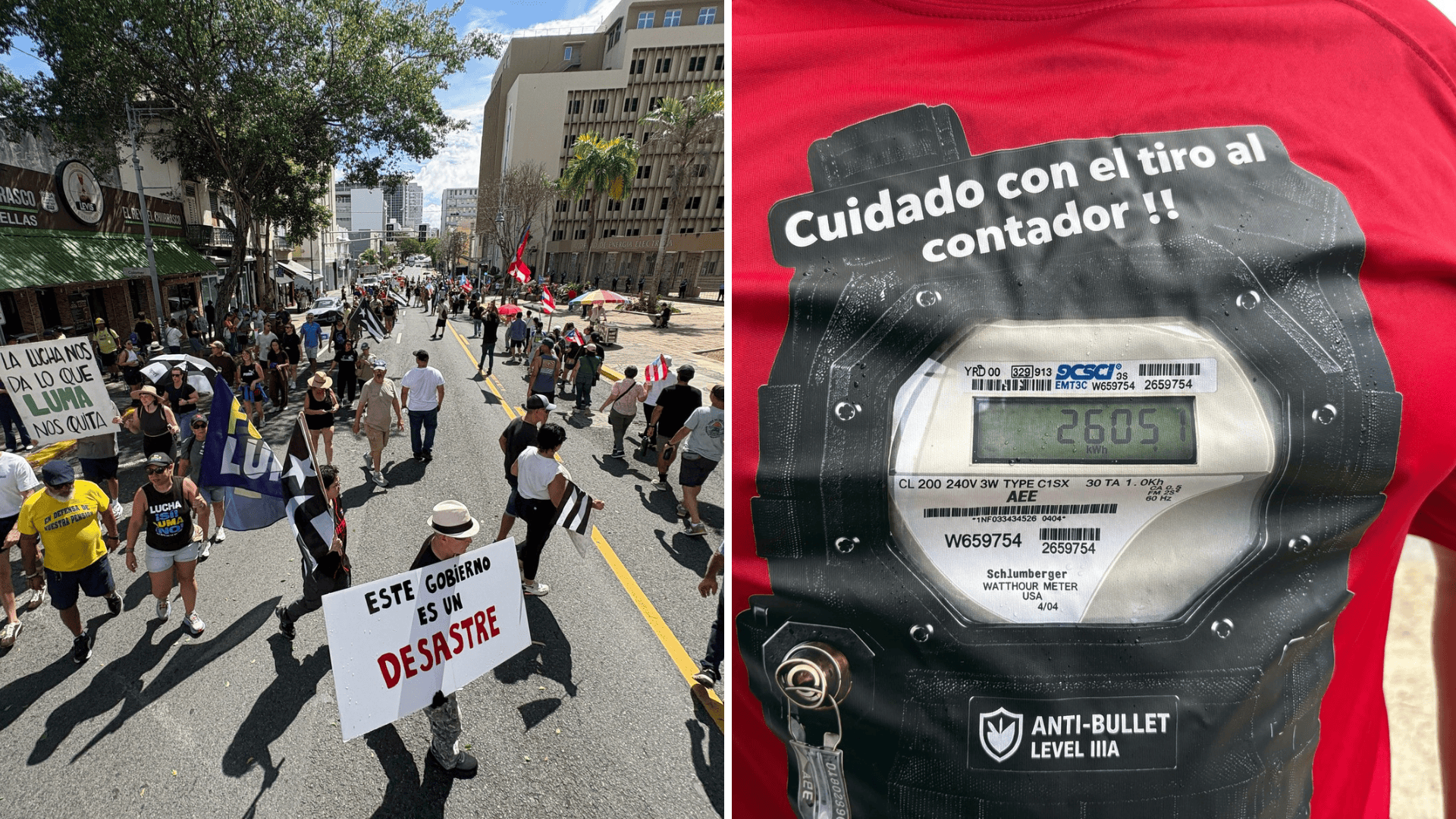 Decenas llegan a protesta por brutal alza en el costo de la luz