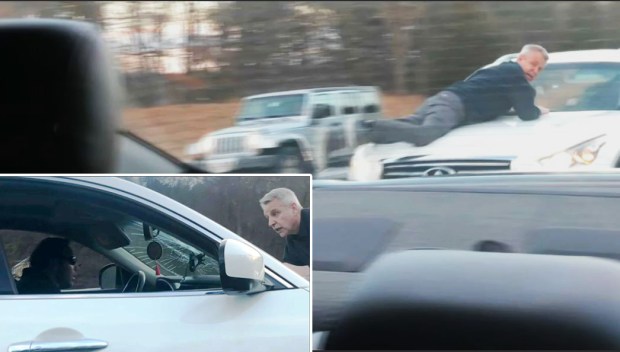 En Exclusiva: Conductor va a 70 MPH con hombre en el capó
